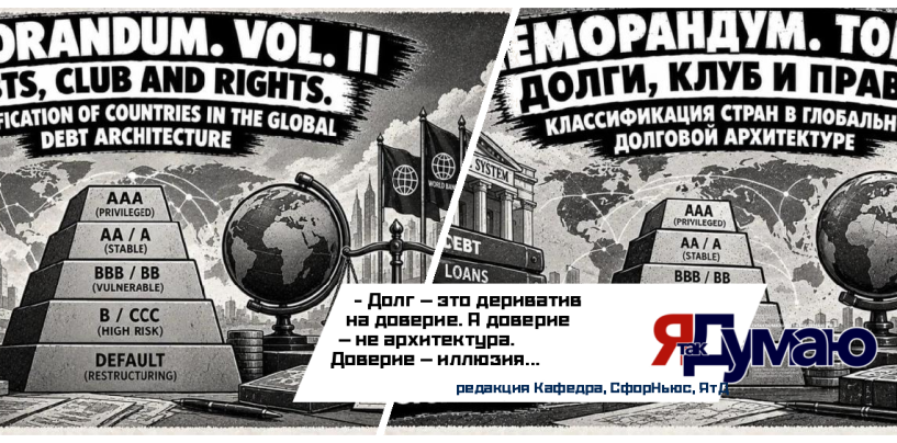 МЕМОРАНДУМ. ТОМ II ДОЛГИ, КЛУБ И ПРАВА. КЛАССИФИКАЦИЯ СТРАН В ГЛОБАЛЬНОЙ ДОЛГОВОЙ АРХИТЕКТУРЕ
